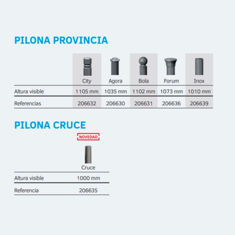Pilona inclinable Amortixoc